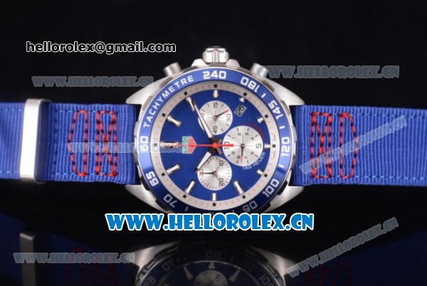 Tag Heuer Formula 1 Miyota Quartz Steel Case with Blue Dial and Blue Nylon Strap Stick Markers - Click Image to Close